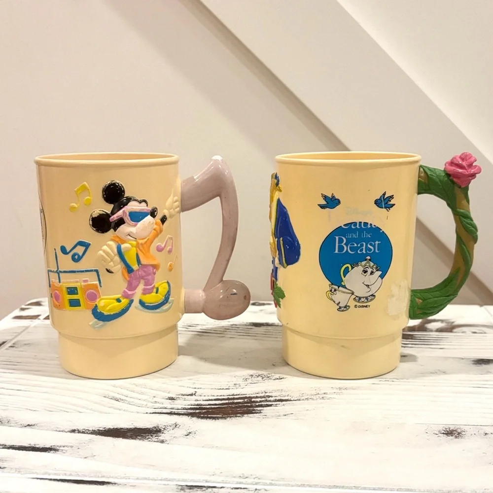 Vintage Disney On Ice Ringling Bros Barnum Bailey Collectible Cups Beauty Beast